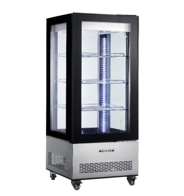 Expositor 4 caras de vidrio recto 400L
